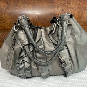 PRADA Metallic Gray Shoulder Bag